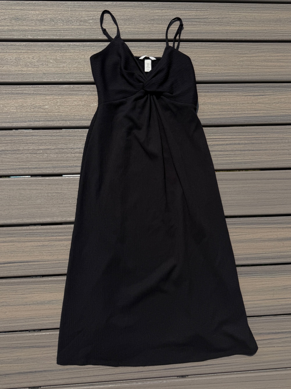 H&M Black Midi Twist-Front Dress